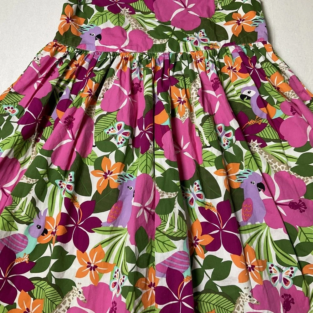GYMBOREE Girl's Floral Hawaiian Reef Summer Dress Size 7 w/Head Band 532